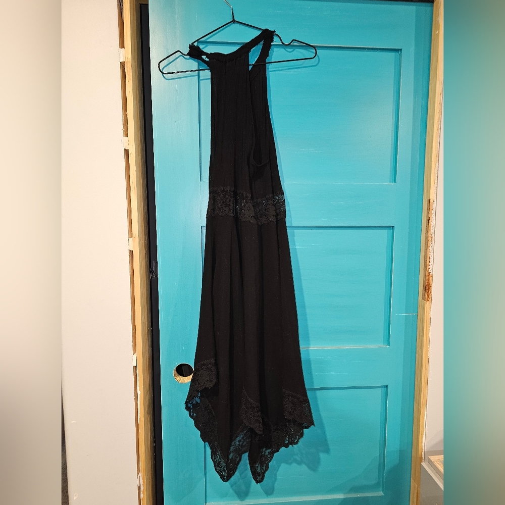 Free People Black Sleeveless Halter Style Dress.  SIZE M